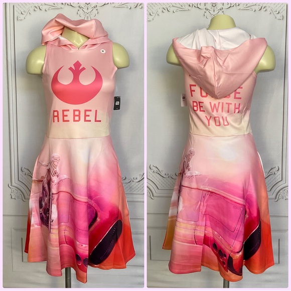 Star Wars Dresses & Skirts - Star Wars Rebel Vehicle Hooded Sleeveless Dress WeLoveFine Medium Pink & Pockets